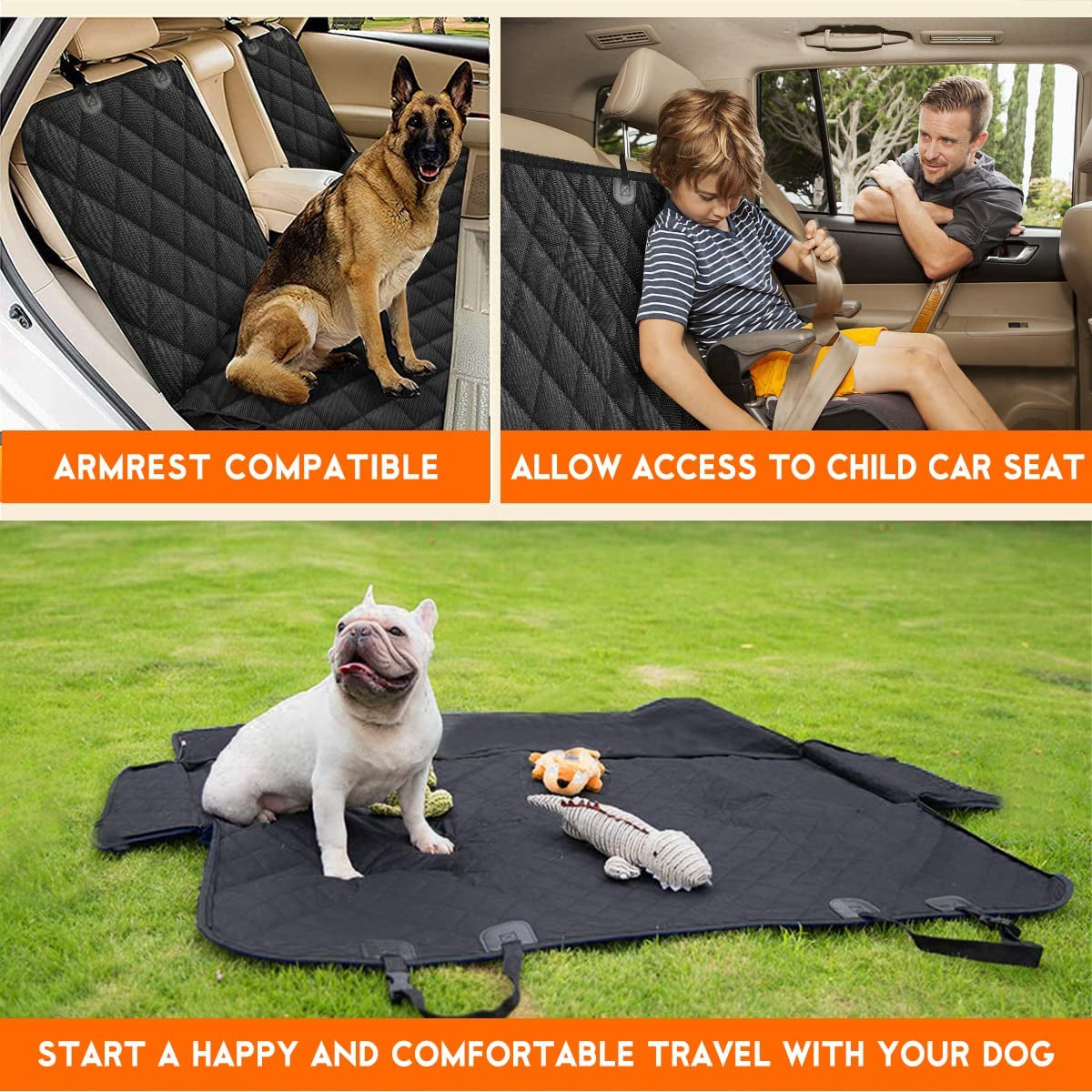 Premium Waterproof Dog Car Seat Cover - Fits most cars